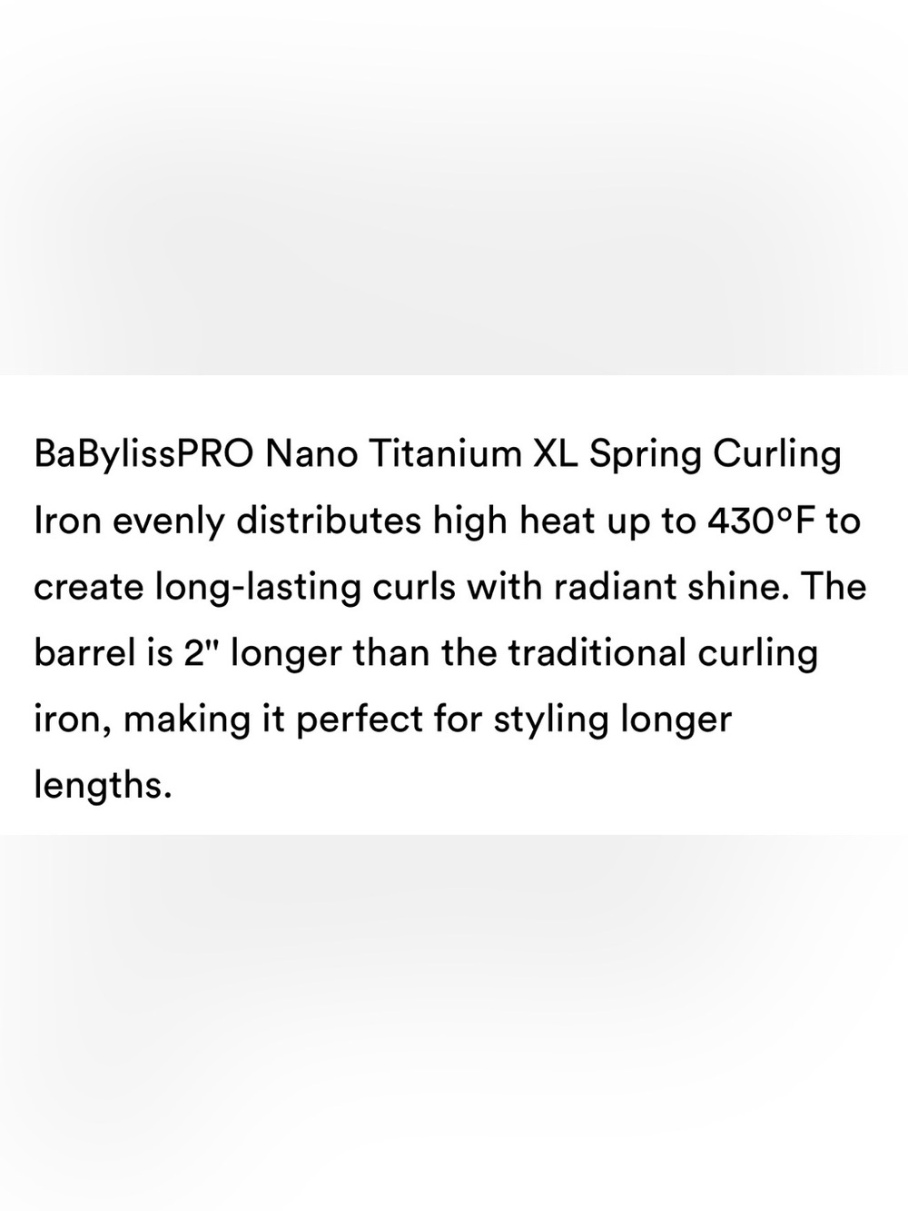 BaBylissPRO Nano Titanium XL Spring Curling Iron - Black